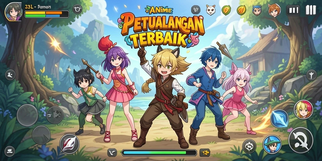 Screenshot utama menunjukkan aksi seru dalam game Anime 33L.