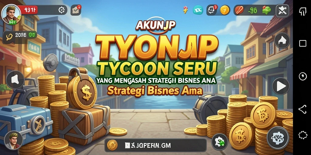 Tampilan gameplay <strong>AKUNJP</strong> yang menarik dan penuh strategi bisnis.