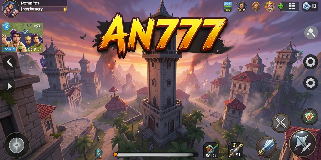 Screenshot permainan AN777 menampilkan aksi menara pertahanan yang mendebarkan.