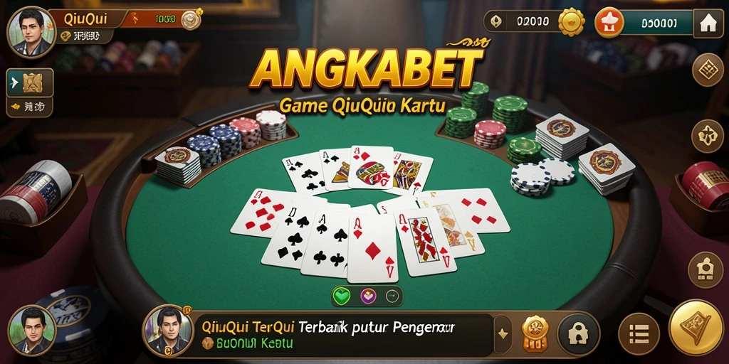 Tampilan menarik dari gameplay QiuQiu di ANGKABET.