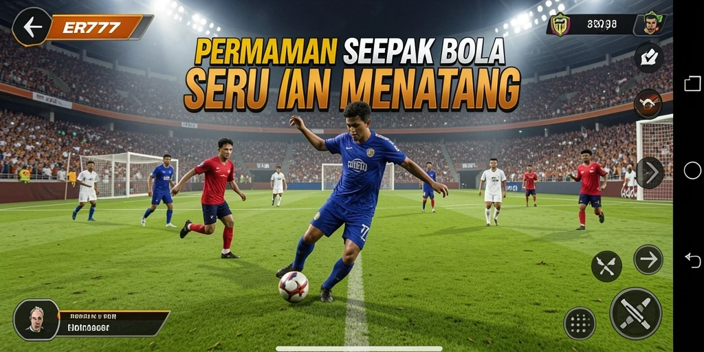 Tampilan menarik dari gameplay sepak bola ER777 yang seru.