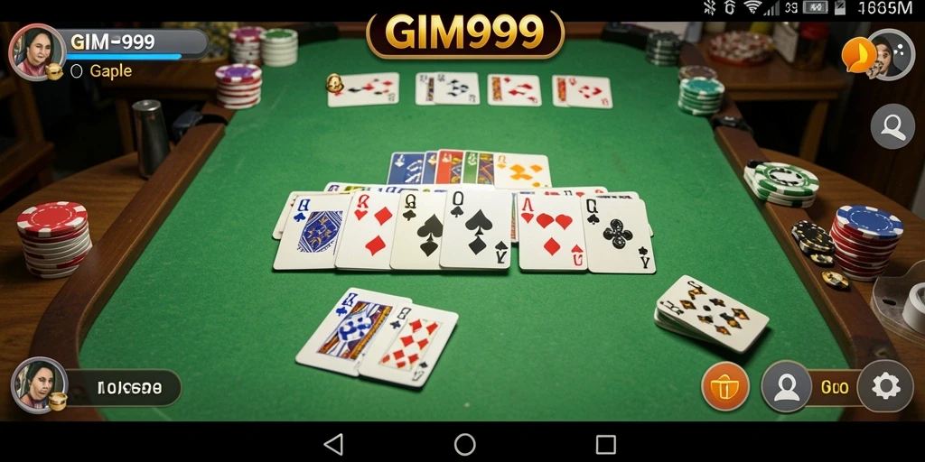 Tampilan antarmuka gameplay Gaple di GIM999 yang menarik.