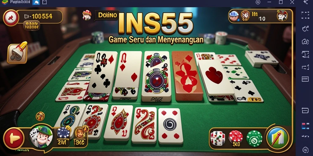 Tampilan gameplay Domino yang menarik dalam INS55.