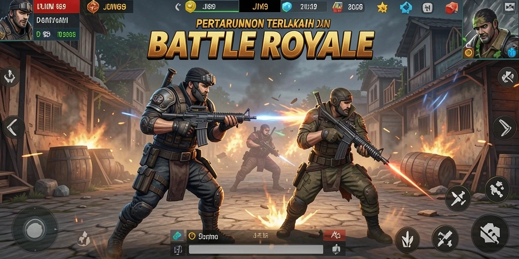 Gameplay JIN69 yang mendebarkan dalam pertarungan Battle Royale.