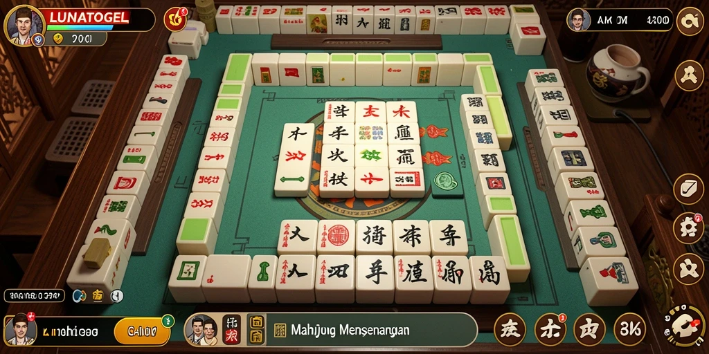 Tampilan gameplay LUNATOGEL dengan ubin Mahjong yang menantang.