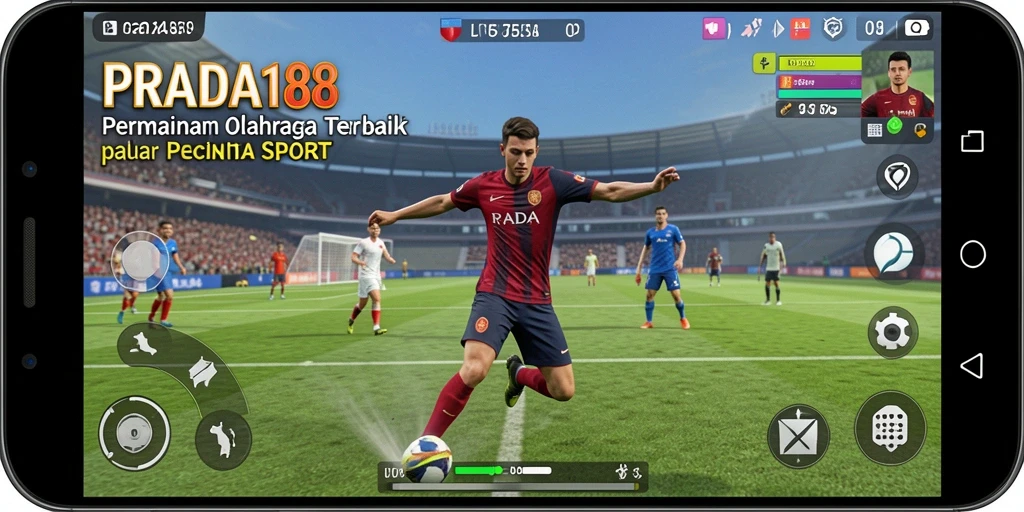 Tampilan gameplay olahraga yang mendebarkan dan interaktif.