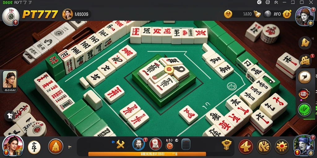 Screenshot utama PT777 menampilkan gameplay Mahjong yang dinamis dan mengasyikkan.