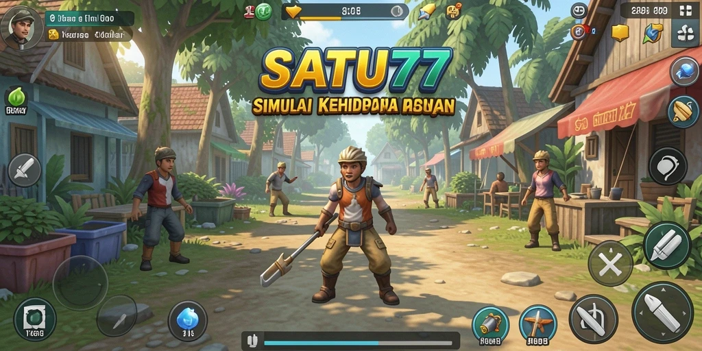 Gameplay SATU77 yang menampilkan interaksi karakter dalam simulasi kehidupan.