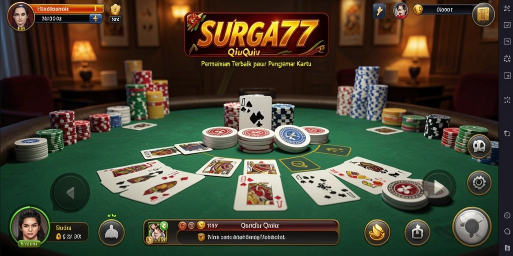 Tampilan menarik gameplay seru QiuQiu di SURGA77.