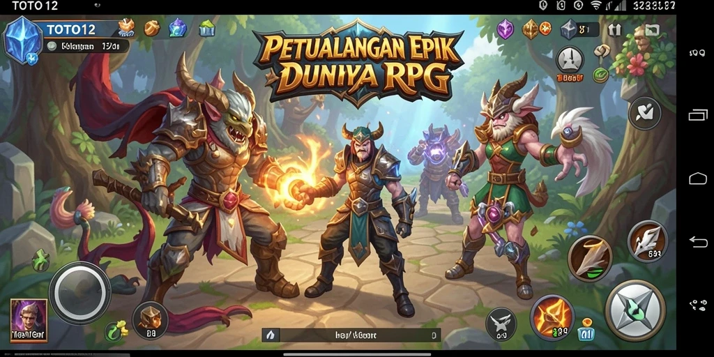 Tangkapan layar menunjukkan karakter bertarung melawan monster dalam permainan RPG.