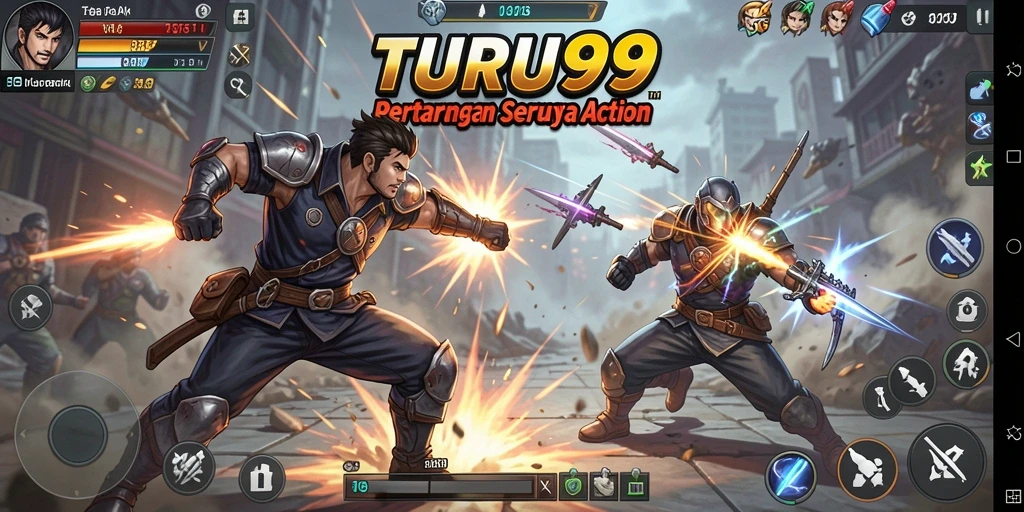 Tampilan seru dari gameplay TURU99 yang penuh aksi.